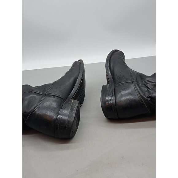 Harley Davidson Eagle Black‎ Leather Cowboy Boots Mens Made in USA Vintage 9 W main image 10
